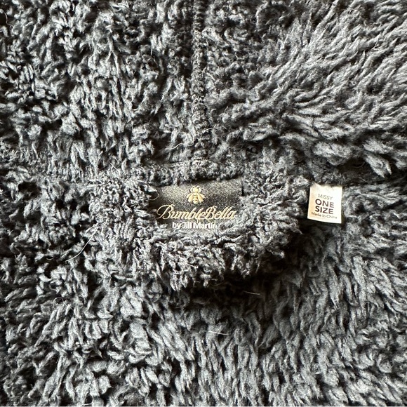 BumbleBella by Jill Martin Cotton Candy Plush Hooded Wrap - Black - O/S - Picture 3 of 3